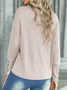 Casual Plain Autumn Long sleeve Cotton-Blend Regular H-Line Regular Medium Elasticity Tops for Women