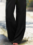 Women Casual Plain Autumn Natural Daily Loose Long H-Line Regular Size Casual Pants