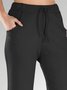 Casual Plain Autumn Loose Drawstring Long H-Line Regular Medium Elasticity Casual Pants for Women