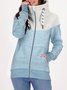 Geometric Casual Winter Micro-Elasticity Daily Regular Fit Regular H-Line Regular Size Jacket for Women