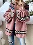 Casual Ethnic Winter Natural Micro-Elasticity Loose Long sleeve Wool/Knitting Regular Size Sweater Coat for Women