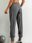 Women Plain Sports Autumn Natural No Elasticity Daily Regular Fit Straight Pants Long SweatPants
