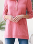 Women Plain Simple Autumn Polyester Daily Long sleeve Regular Half Turtleneck Regular Size Tops