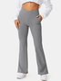 Women Casual Plain Autumn Daily Regular Fit Elastic Band Cotton-Blend Long Regular Size Sweatpants