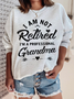 Women Casual Text Letters Autumn Polyester Daily Loose Crew Neck H-Line Regular Sweatshirts