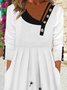 Casual Color Block Autumn Polyester Square neck Micro-Elasticity Daily Regular Fit A-Line Dress for Women