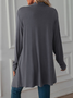 Women Casual Plain Autumn Micro-Elasticity Loose Long sleeve Wrap Mid-long Regular Size Coat