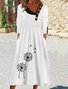 Casual Color Block Autumn Polyester Square neck Micro-Elasticity Daily Regular Fit A-Line Dress for Women