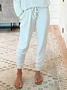 Casual Plain Autumn Micro-Elasticity Crew Neck Cotton-Blend H-Line Regular Regular Size Two Piece Set for Women