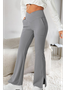 Women Casual Crossover Waist Pockets Plain Daily Bootcut Yoga Pants