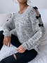 Marled Knit Bow Side Sweater