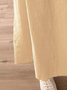 Casual Plain Autumn V neck Midi Cotton-Blend A-Line Regular Regular Size Dresses for Women