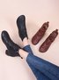 Vintage Cutout Chunky Heel Boots