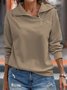 Women Casual Plain Autumn Zipper Daily Long sleeve Regular Regular Regular Size Sweatshirts