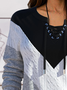 Multicolor Stitching Cross-Tie Loose Sweatshirt