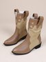 Western Cowboy Mid Tube Pointed Toe Chunky Heel Boots