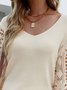 Acrylic V Neck Casual Lace Sweater