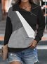 Regular Fit  Casual Zipper Turtleneck Geometric Sweatshirt