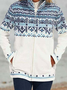 Ethnic Shawl Collar Casual Sweatshirts