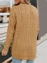 Plain Regular Fit Wool/Knitting Sweater Coat