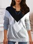 Multicolor Stitching Cross-Tie Loose Sweatshirt