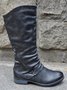Vintage Soft Sole Comfortable Block Heel Tall Boots Rider Boots
