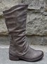 Vintage Soft Sole Comfortable Block Heel Tall Boots Rider Boots