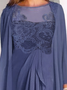 Elegant Lace Panel Dress & Cardigan Two-Piece Set
