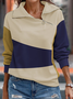 Color Block Zipper Long sleeve Sweatshirts