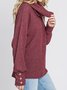 Burgundy Brushed Cowl Neck Button Top