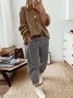 Casual V Neck Buttoned Sweater Coat