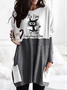 Casual Text Letter Crew Neck Dress