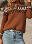 Boho Ethnic Wool/Knitting Regular Fit Sweater