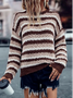 Casual Striped Cotton-Blend Sweater