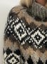 Turtleneck Boho Geometric Sweater