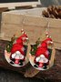 Christmas Leather Earrings Santa's Faceless Old Man Elf Pattern Earrings