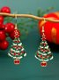 Christmas 3D Christmas Tree Cutout Earrings Holiday Party Earrings