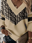Geometric Casual Loose Sweatshirt
