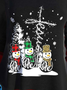 Black Faux Two Piece Christmas Snowflake T Shirt