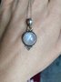 Vintage Natural Opal Moonstone Long Necklace Sweater Chain Bohemian Ethnic Jewelry