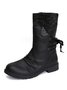 Wool Stitching Rivets Warm Back Lace-up Vintage Casual Boots