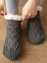 Leisure Home Coral Fleece Twist Pattern Floor Socks Pile Socks Autumn Winter Warm Thick
