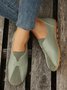Vintage Casual Anti-Suede Panel Flats