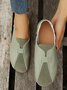 Vintage Casual Anti-Suede Panel Flats