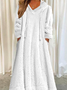 Casual Plain Winter Loose Drawstring Fluff/Granular Fleece Fabric Hoodie Dress