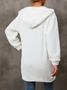 Casual Embroidery Fluff/Granular Fleece Fabric Hoodie Text Letters Dress