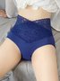Women Sexy Plain Lace Breathable Lightweight Briefs