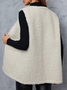 Loose Plain Casual Fluff/Granular Fleece Fabric Vest