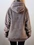 Plain Casual Hoodie Fluff/Granular Fleece Fabric Sweatshirt