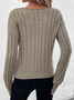 Loose Crew Neck Casual Yarn/Wool Yarn Sweater